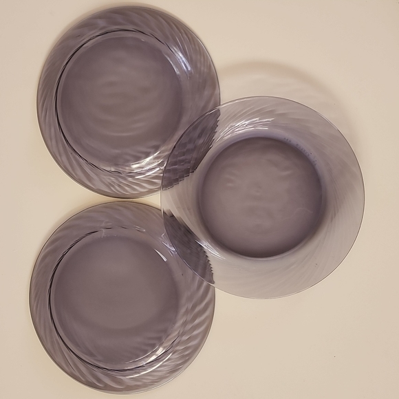 Set of 3 Vintage Pyrex Amethyst/Purple Swirl Salad Plates. Made in USA - Picture 7 of 7